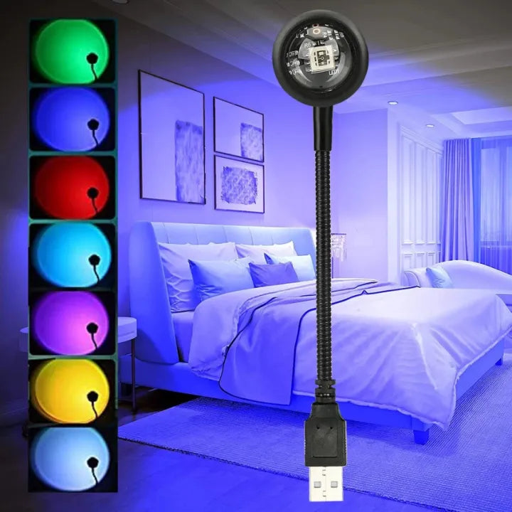 Mini USB RGB Sunset Lamp Projector
