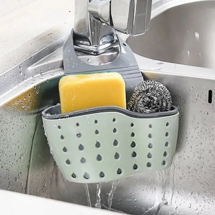 Double-Layer Sink Hanging Basket – Adjustable Sponge & Soap Drain Organizer