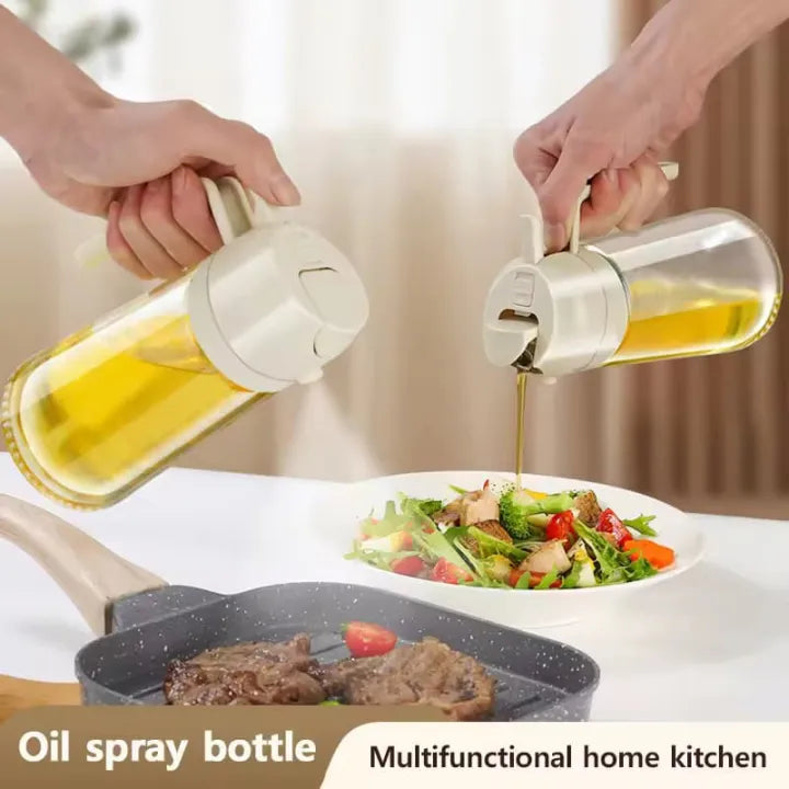 500ml Dual-Function Glass Oil Sprayer – Refillable Kitchen Mister & Pourer
