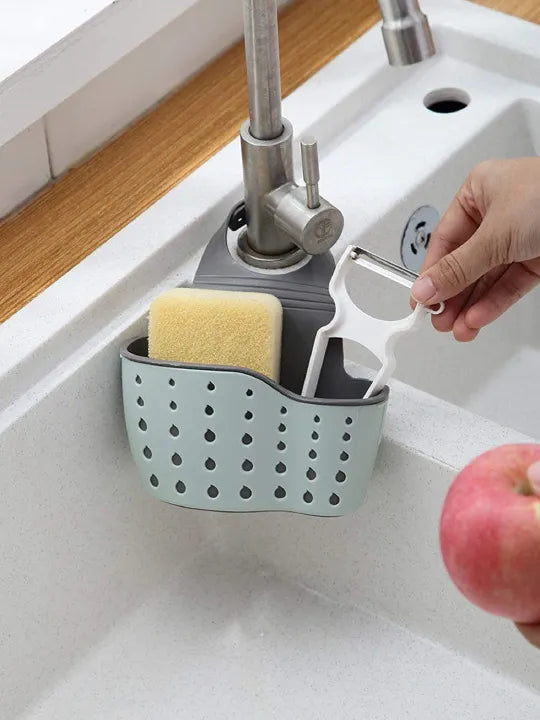 Double-Layer Sink Hanging Basket – Adjustable Sponge & Soap Drain Organizer