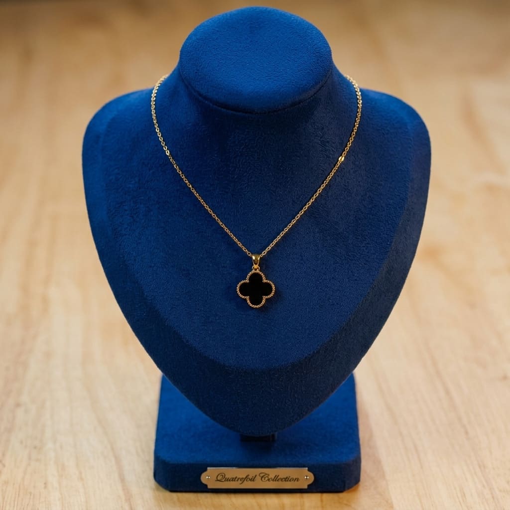 Clover Necklace | Double Sided (Black & White)