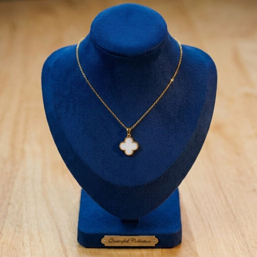 Clover Necklace | Double Sided (Black & White)