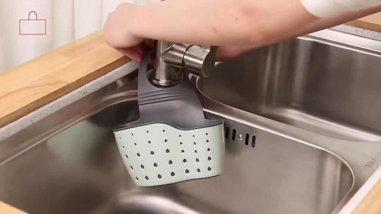 Double-Layer Sink Hanging Basket – Adjustable Sponge & Soap Drain Organizer