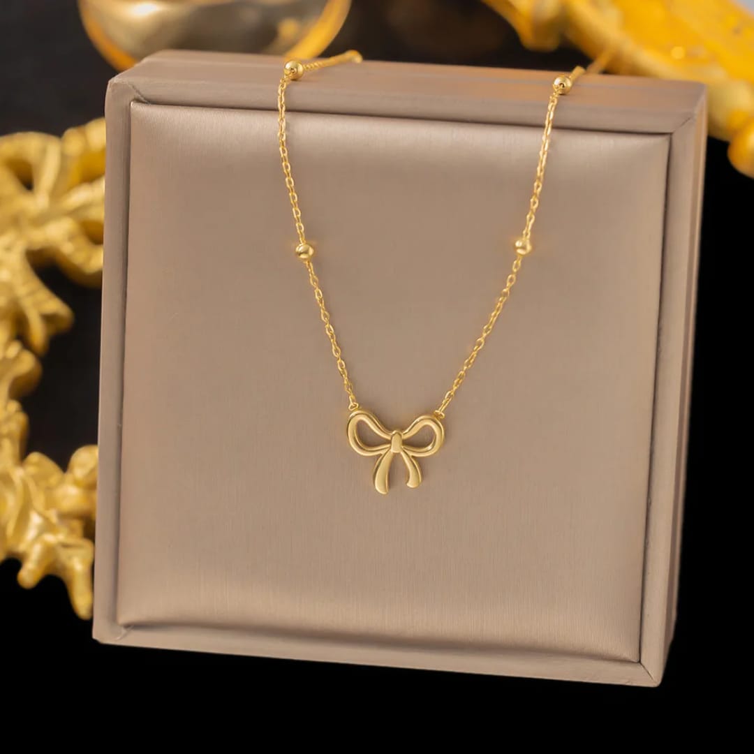 Minimalist Gold Bow Knot Charm Bracelet
