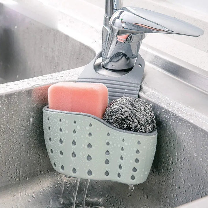 Double-Layer Sink Hanging Basket – Adjustable Sponge & Soap Drain Organizer