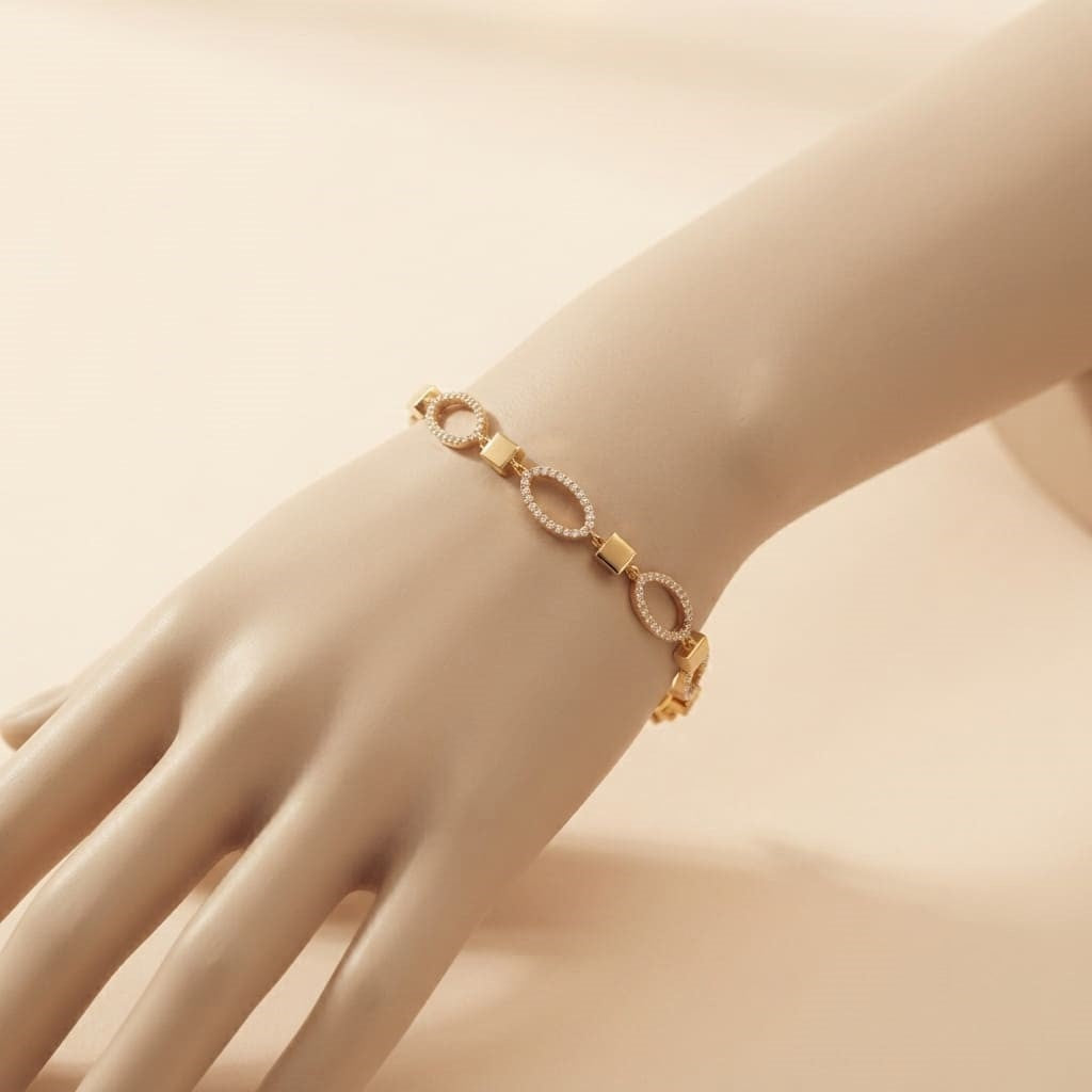 Elegant Stone Link Bracelet for Women