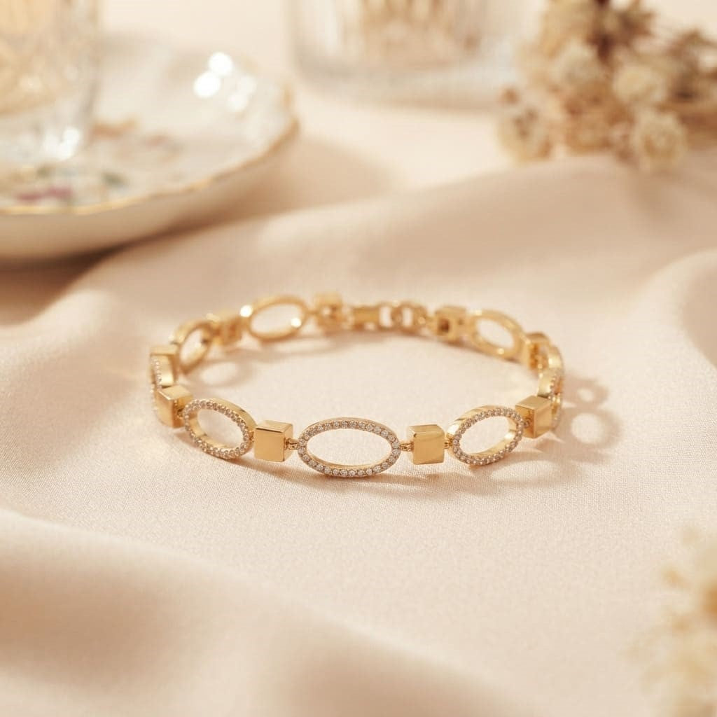 Elegant Stone Link Bracelet for Women
